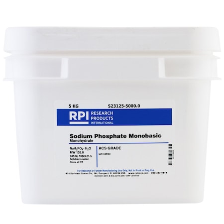 Rpi Sodium Phosphate Monobasic, Monohydrate, ACS, 5 KG S23125-5000.0